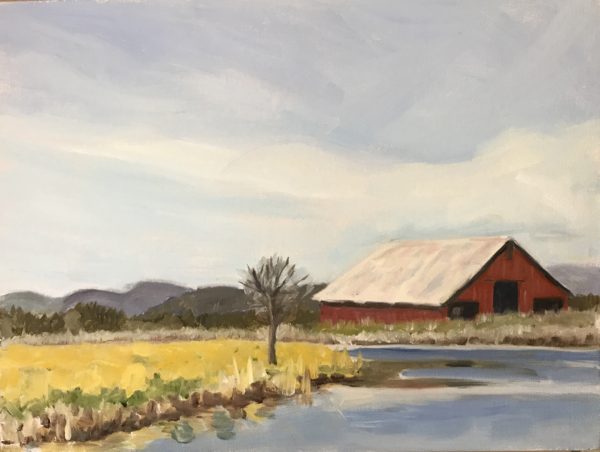 #371 - Fall River, Barn, 9"x12"