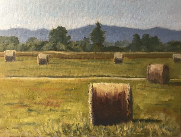 #394 - Field Of Haystacks, 9"x12"