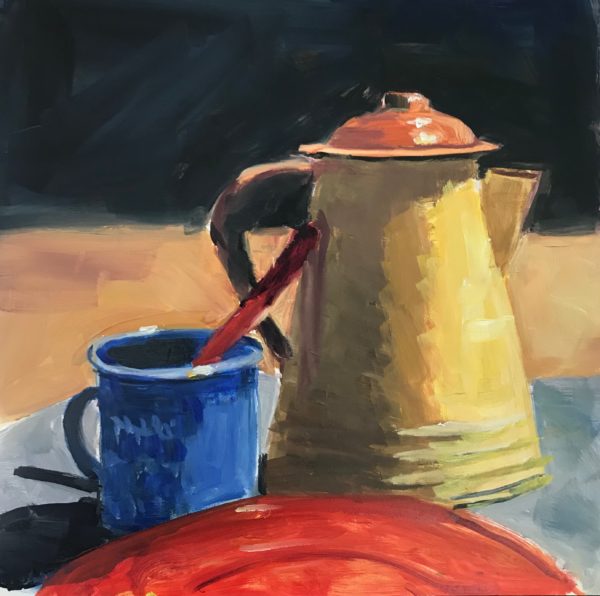 #444 - Coffee Pot And Mug, 8"x8"